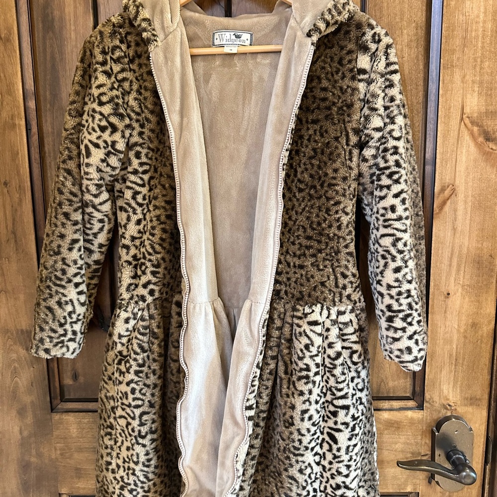 Wildfox Kids Leopard Faux-Fur Hooded Coat - Brown